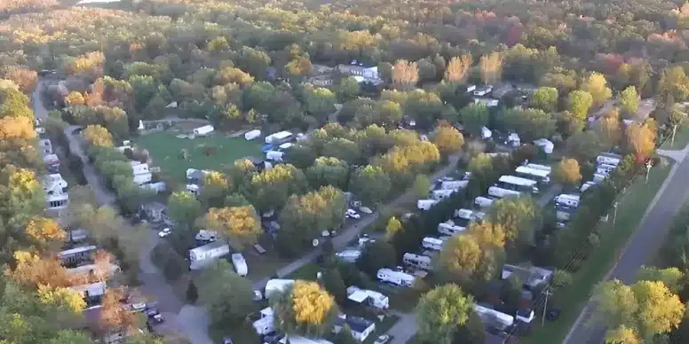 Aerial view of River Bay Premier Camping Resort