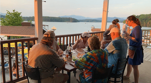 Exterior of Sundance Grill in Hiawassee, Georgia, a local restaurant near Lake Chatuge.