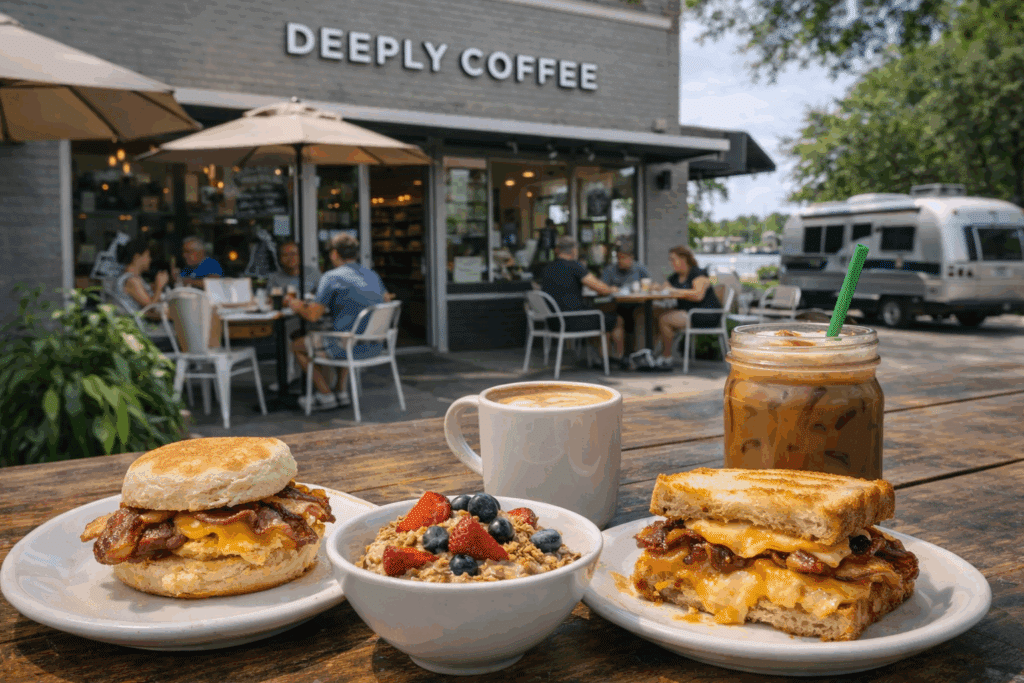Deeply Coffee serving quality coffee and hearty breakfast options