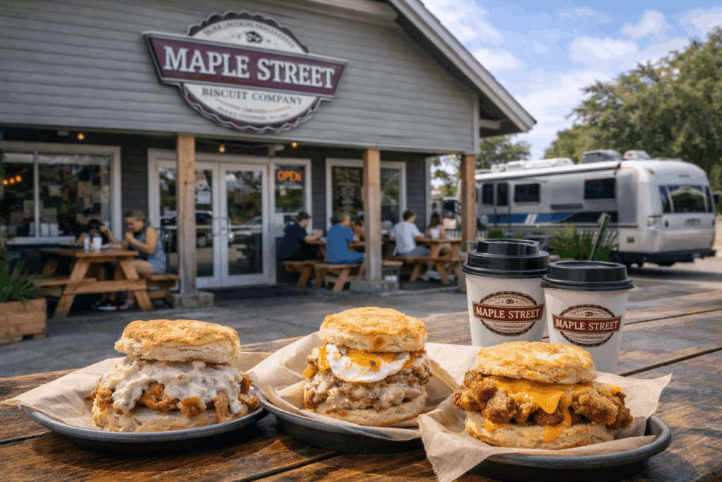 Maple Street Biscuit Company serving quick, filling biscuits in a convenient casual setting