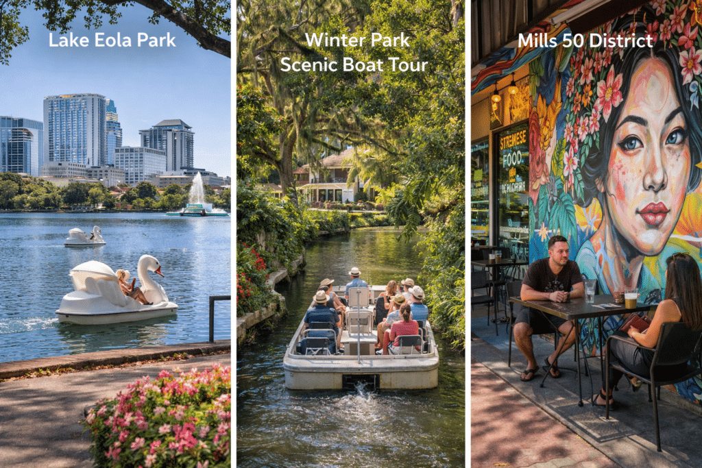Walkable districts in Orlando with easy evening activities for visitors