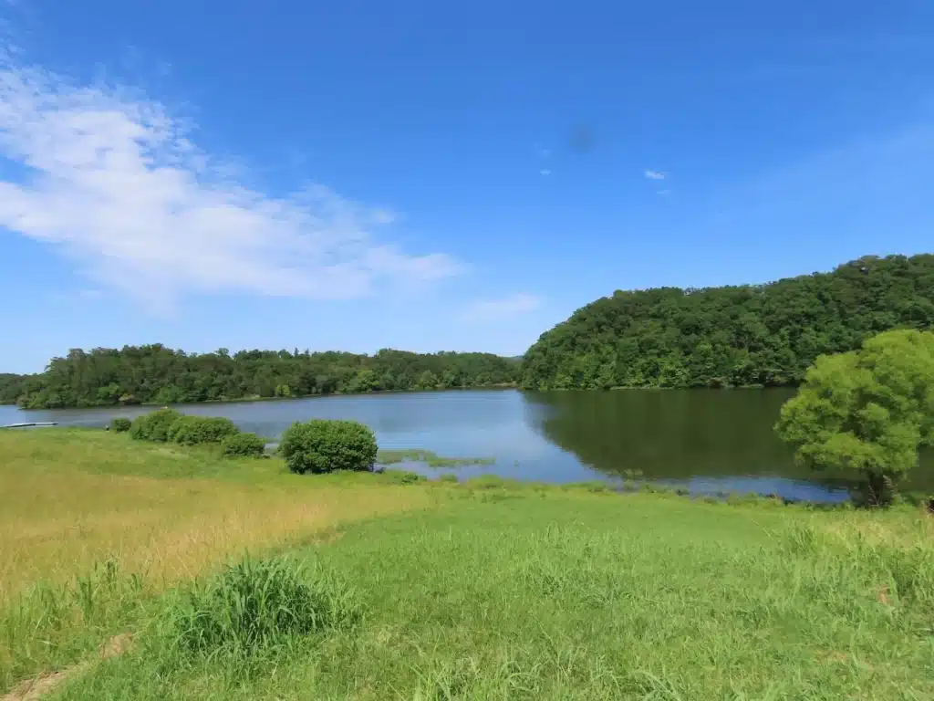 Salacoa Lake view at Salacoa Creek Park in North Georgia