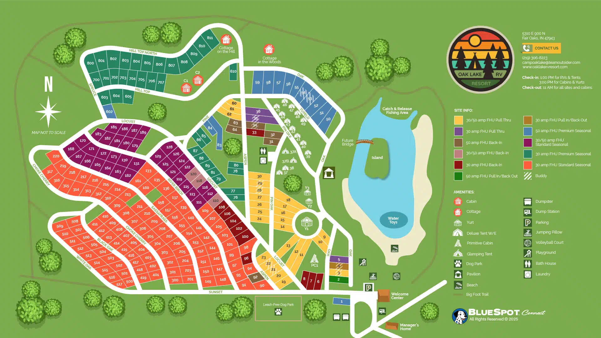 Aerial view of Oak Lake RV Resort