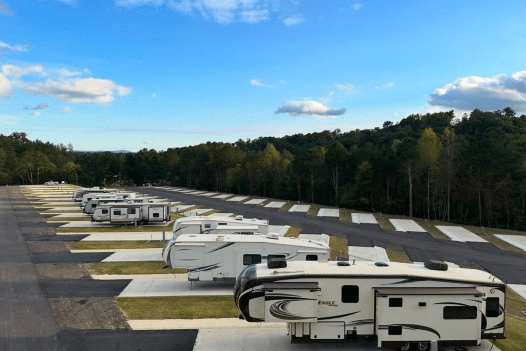 Paved RV sites at Apple Country RV Resort.