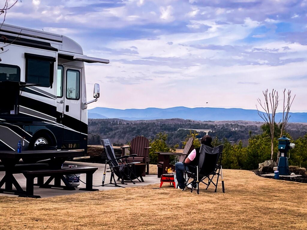 RV campsite with mountain views at Talona Ridge RV Resort