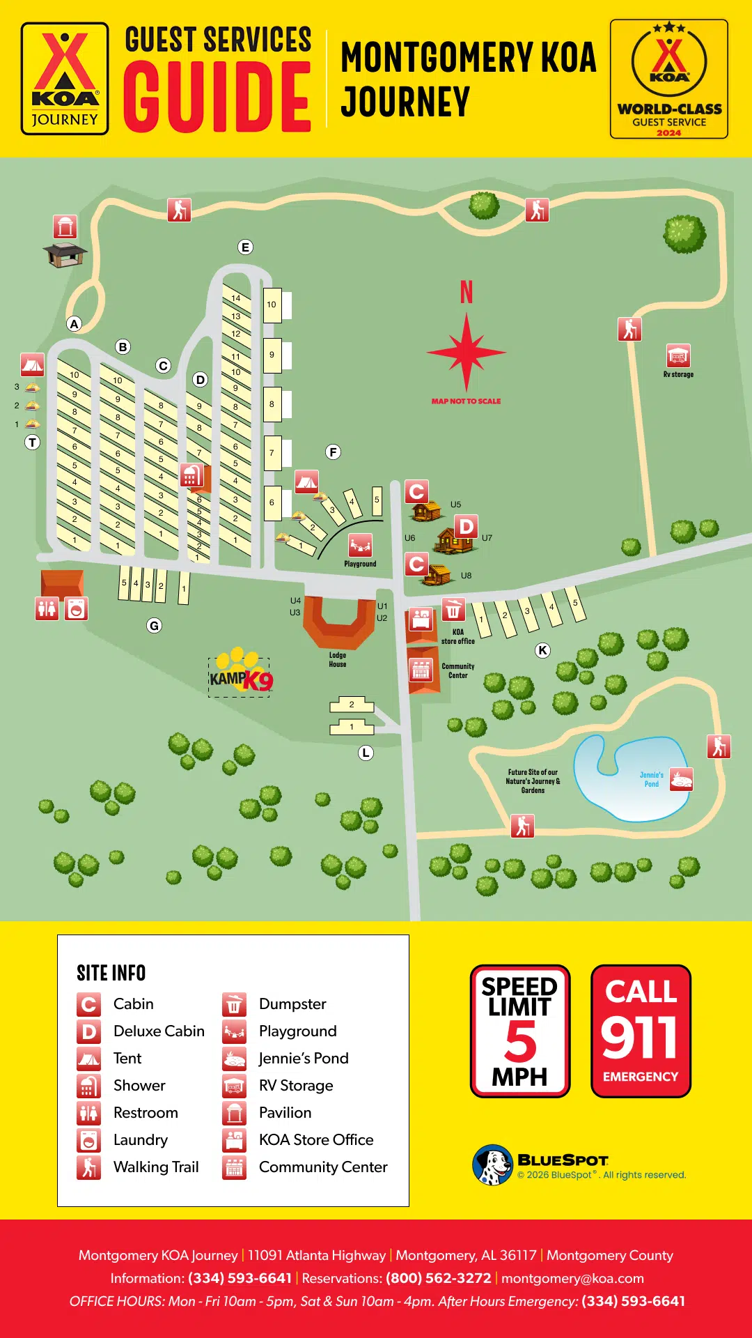 Overview of Montgomery KOA Journey campground