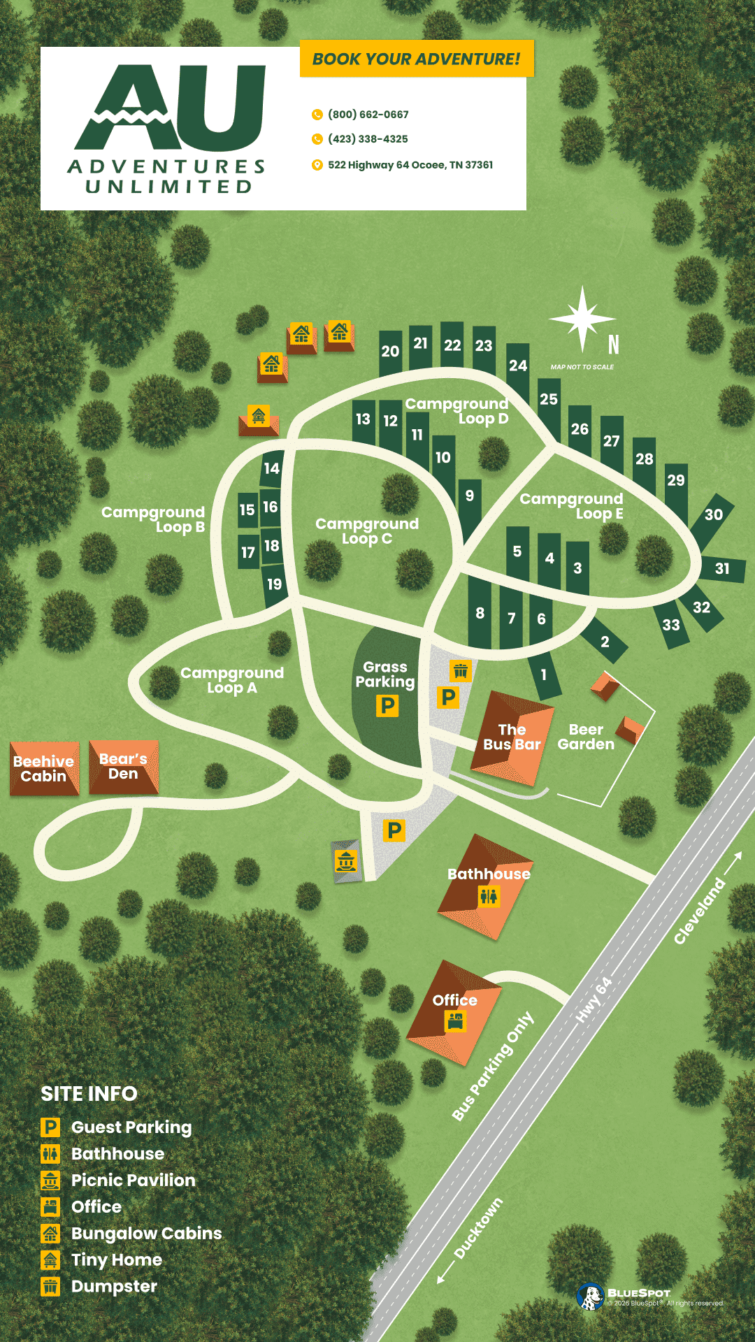 Adventures Unlimited Resort Map