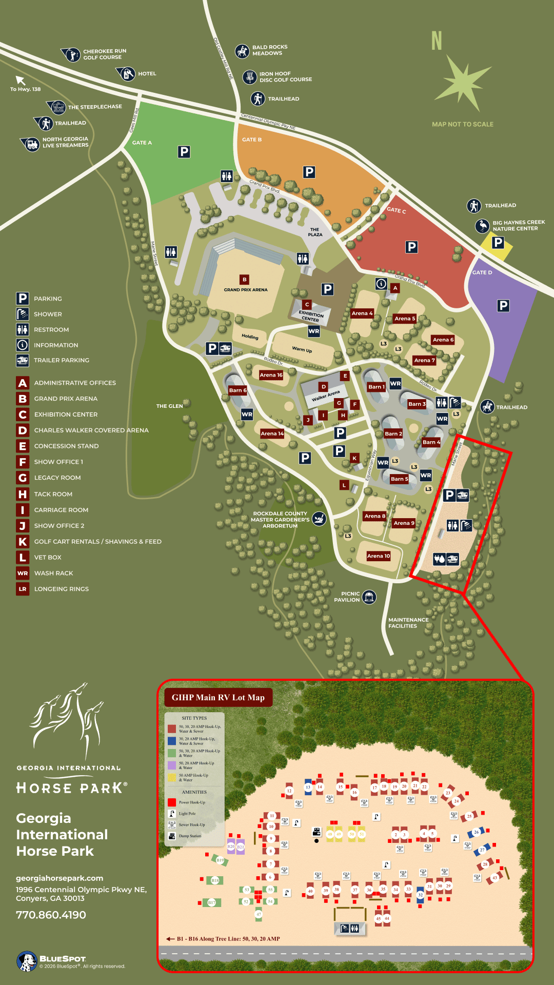 Aerial view of Georgia International Horse Park in Conyers, GA