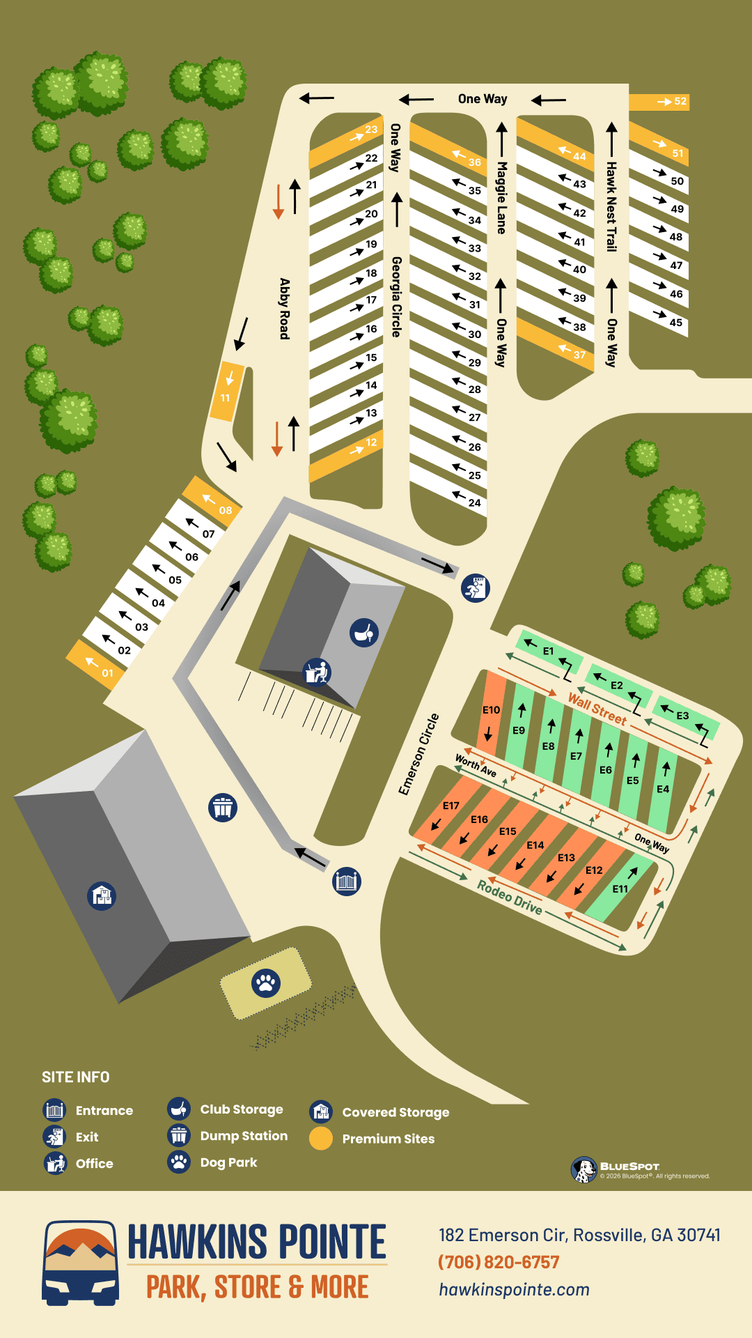 Hawkins Pointe RV Park, Rossville GA map