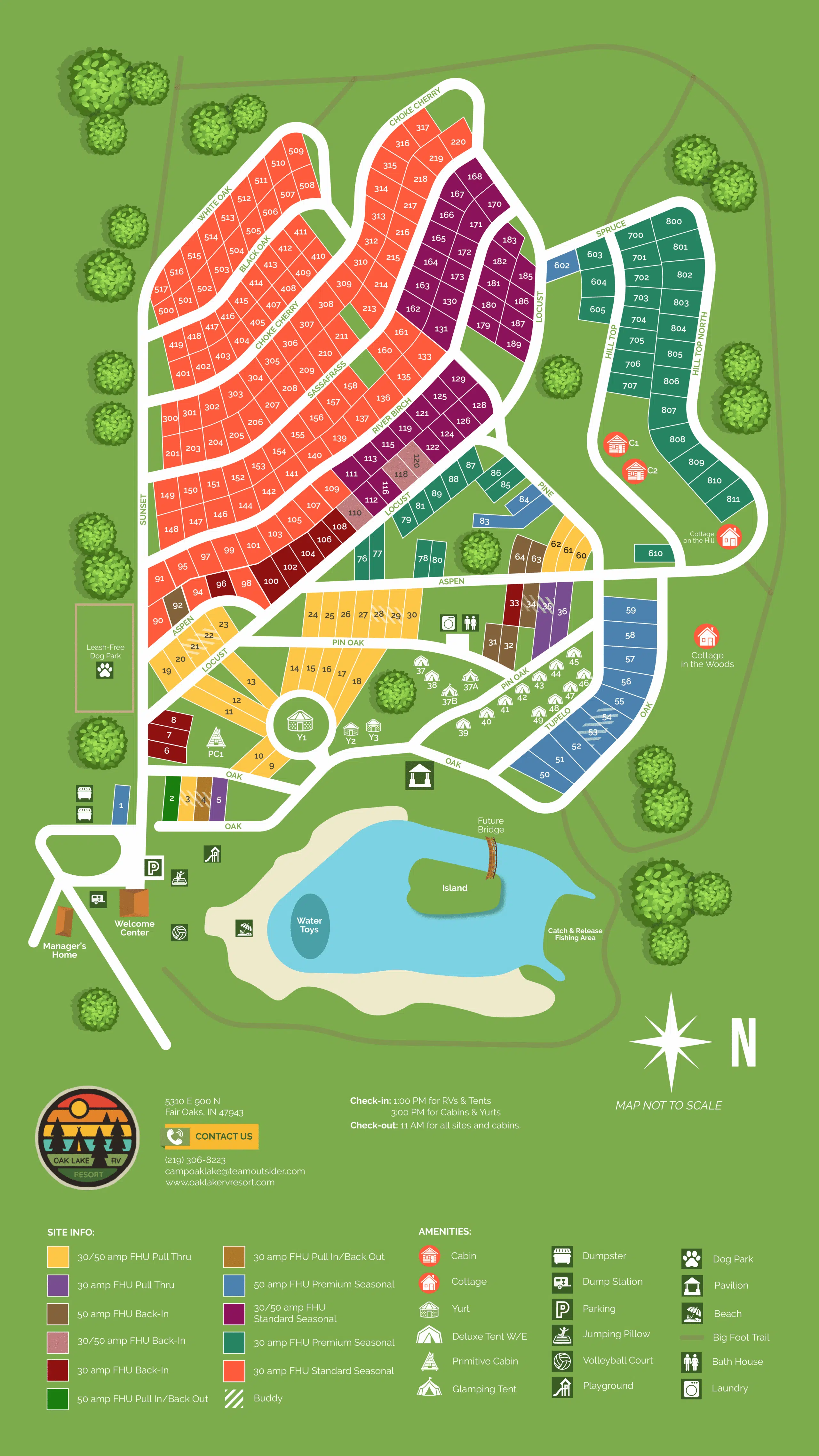 Aerial view of Oak Lake RV Resort