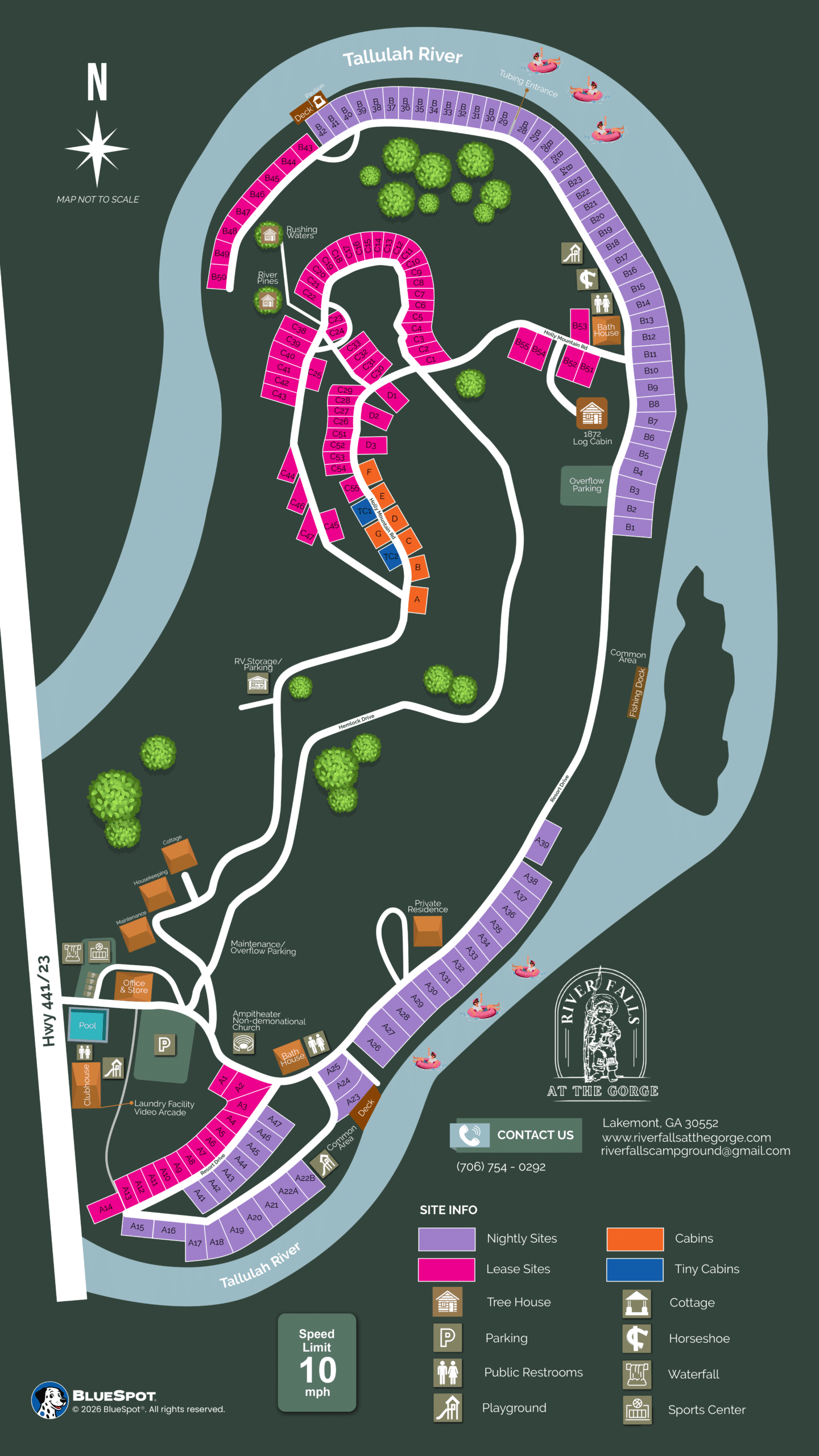 River Falls at the Georgia Map