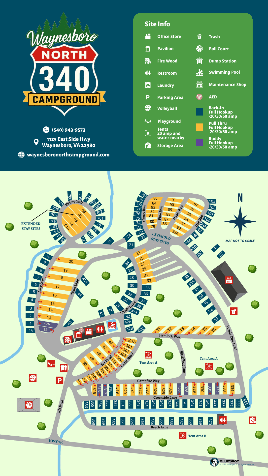 Waynesboro North 340 Campground Map