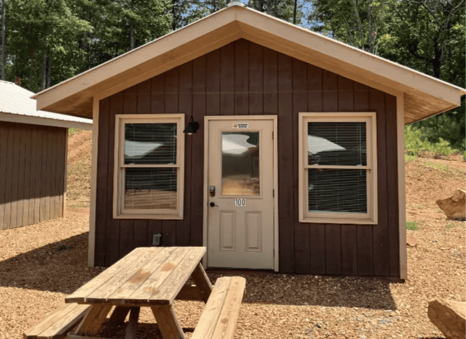 Rustic cabin at Iron Mountain Resort in North Georgia