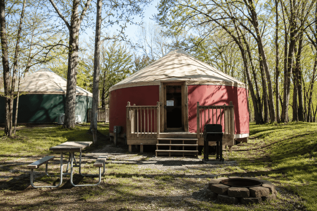 Yurt accommodation at Oak Lake RV Resort