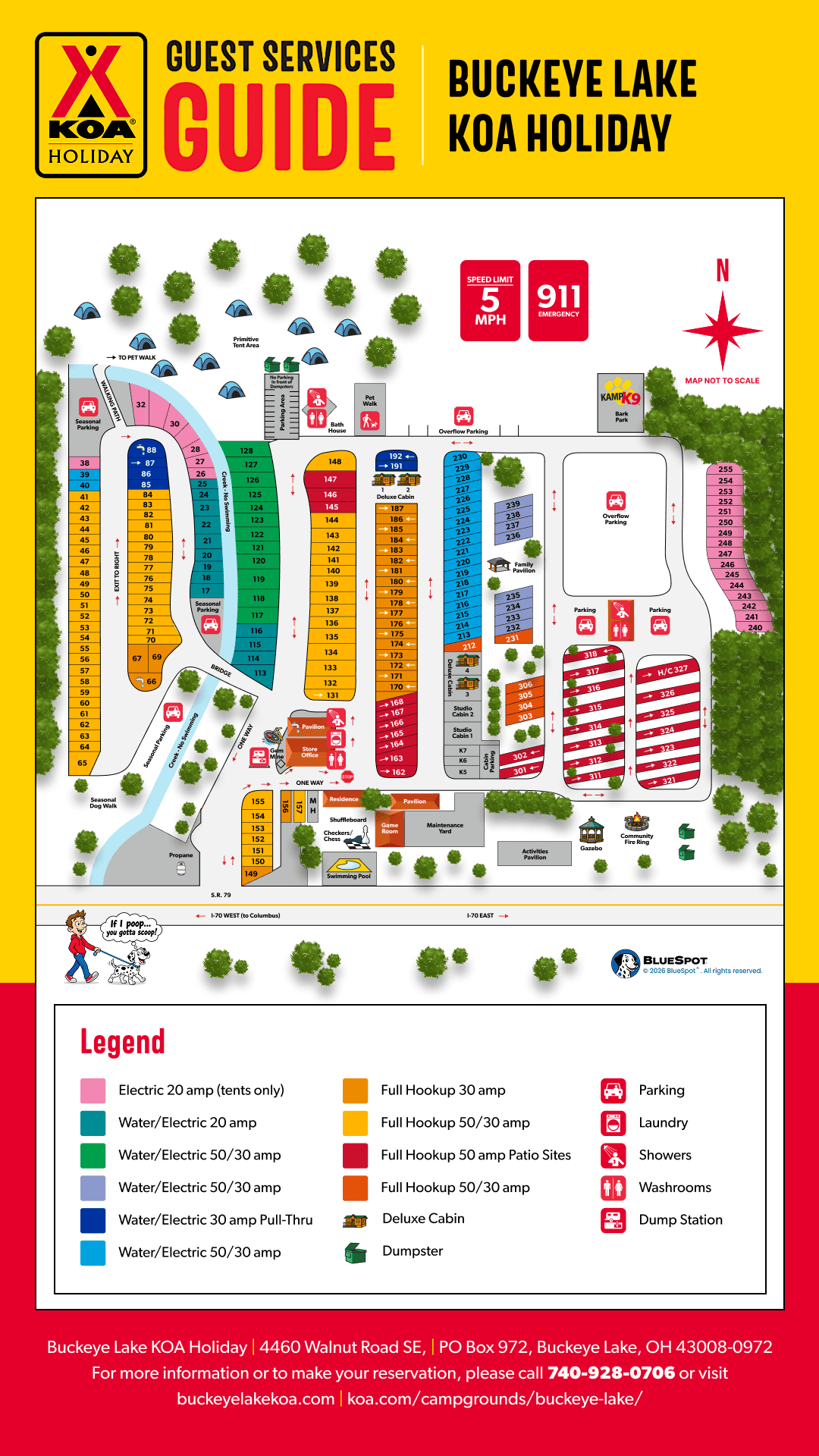 Buckeye Lake / Columbus East KOA Holiday Map - Buckeye Lake, OH