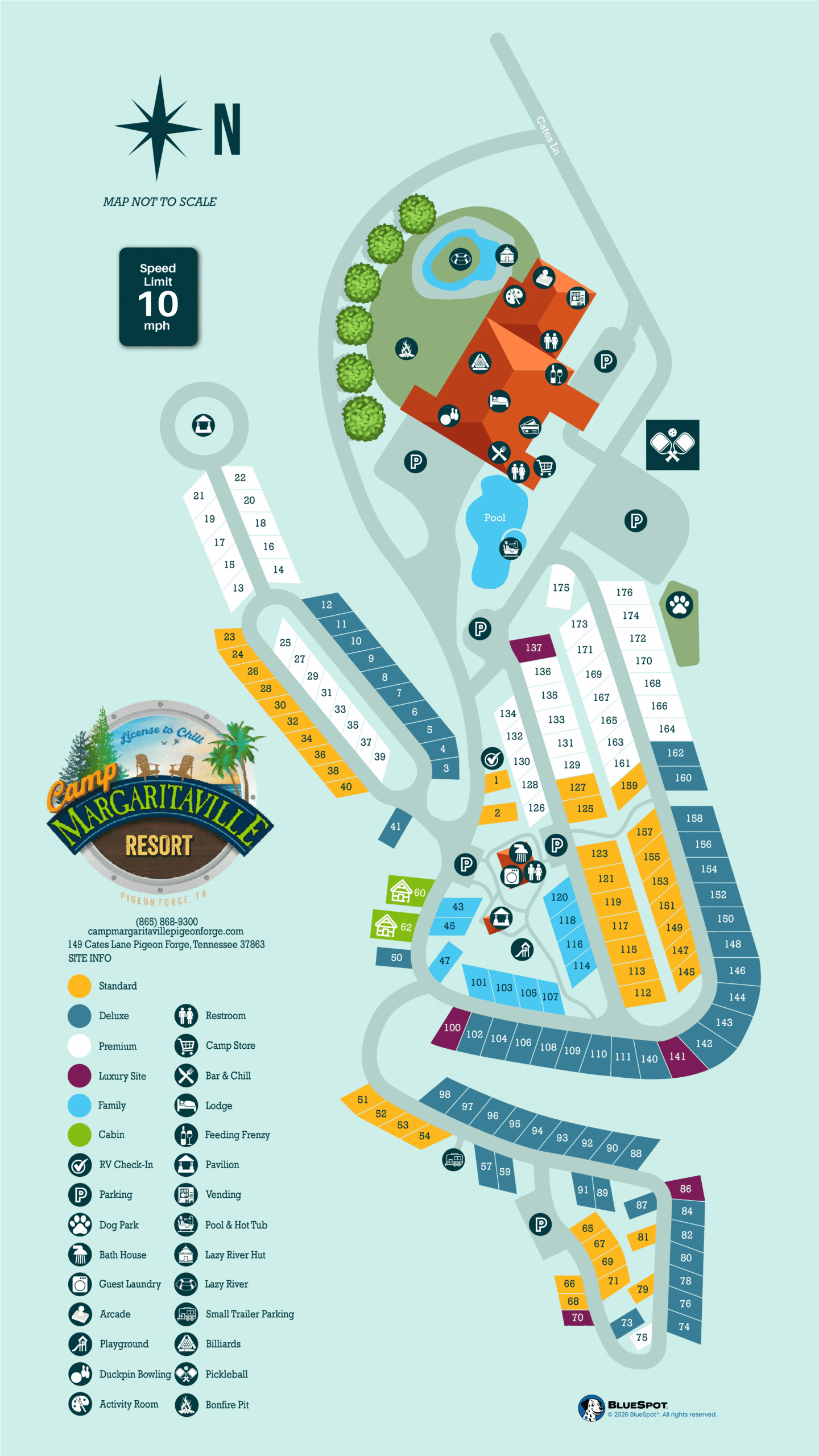 Camp Margaritaville RV Resort & Lodge Pigeon Forge Map