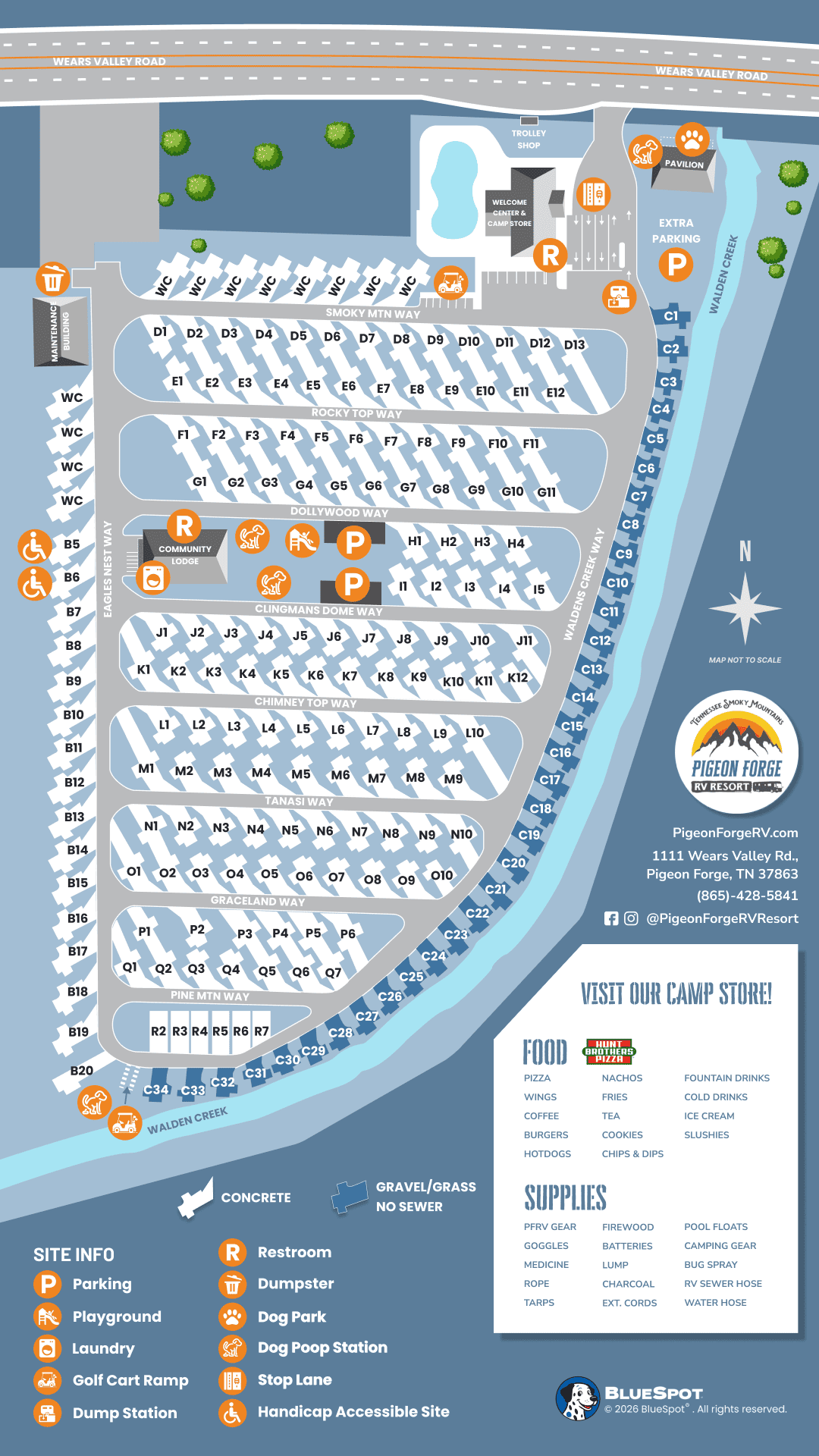 Pigeon Forge RV Resort Map