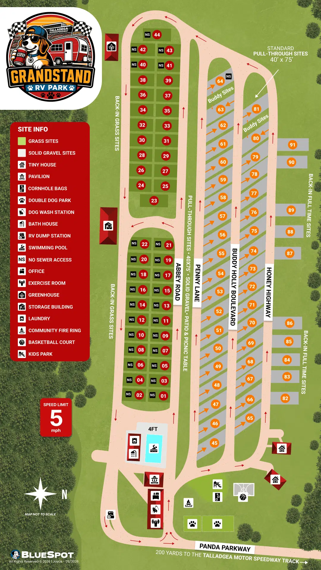 GrandStand RV Park Map