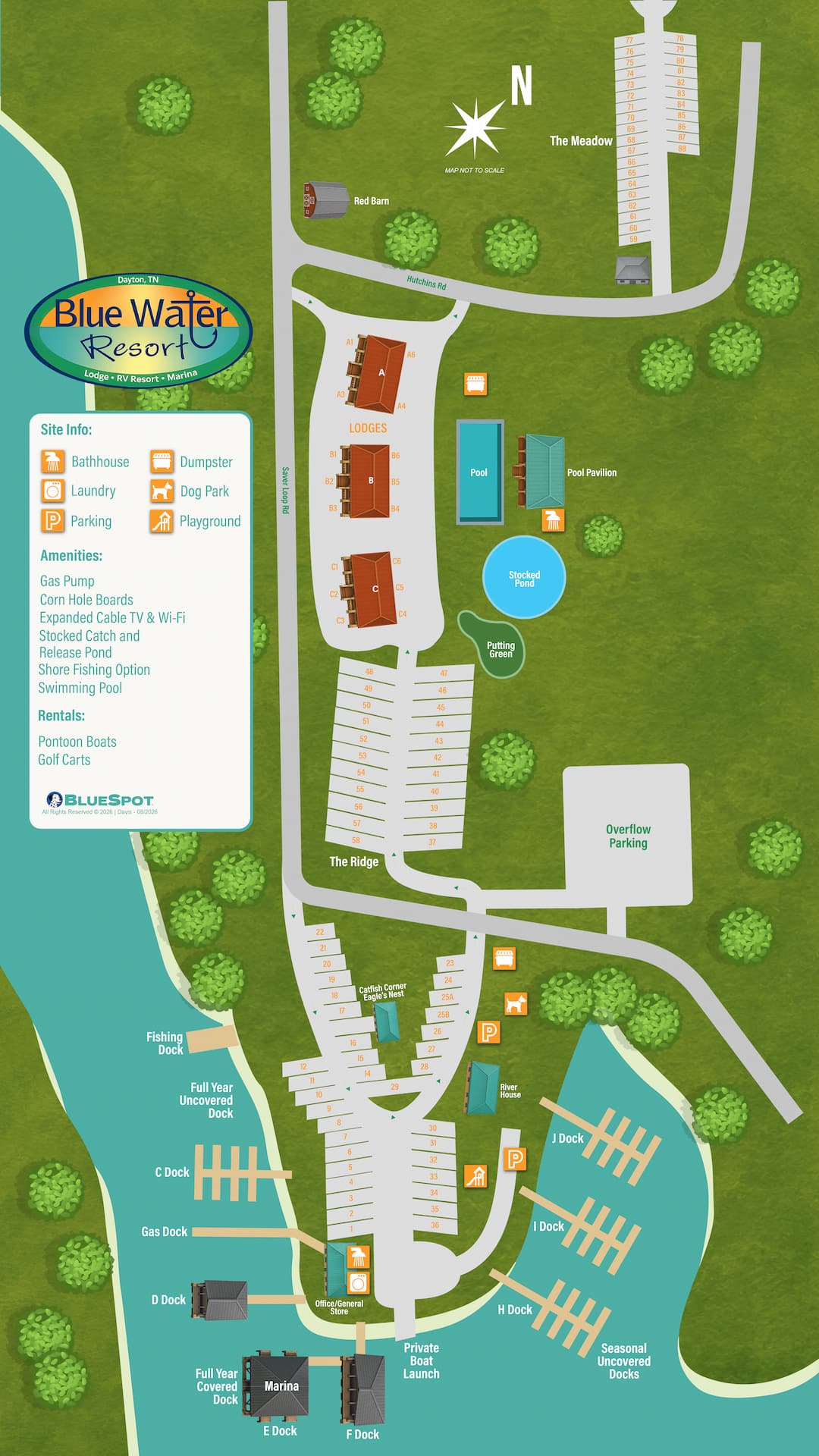 Blue Water RV Resort map