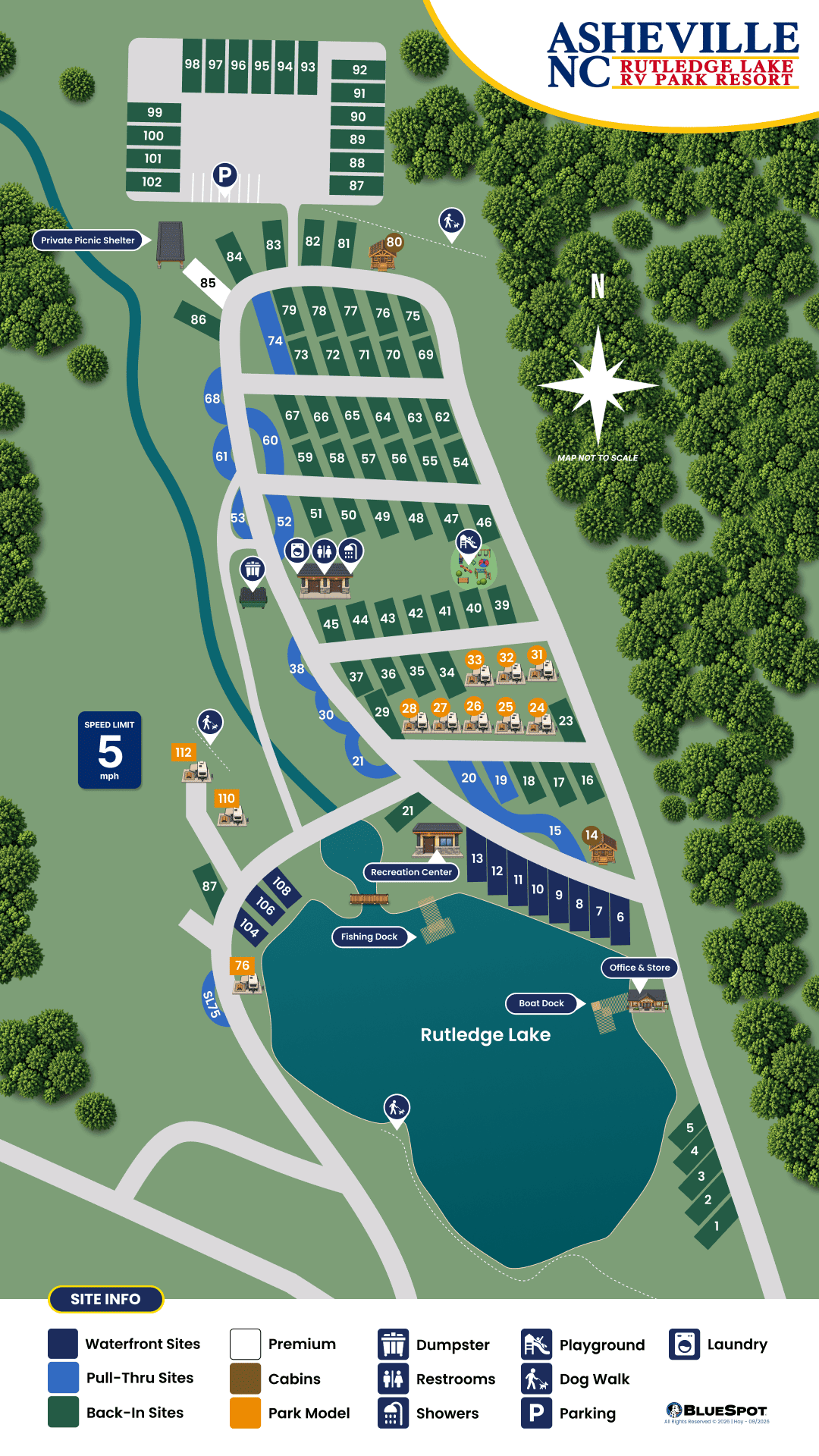 Rutledge Lake RV Park map