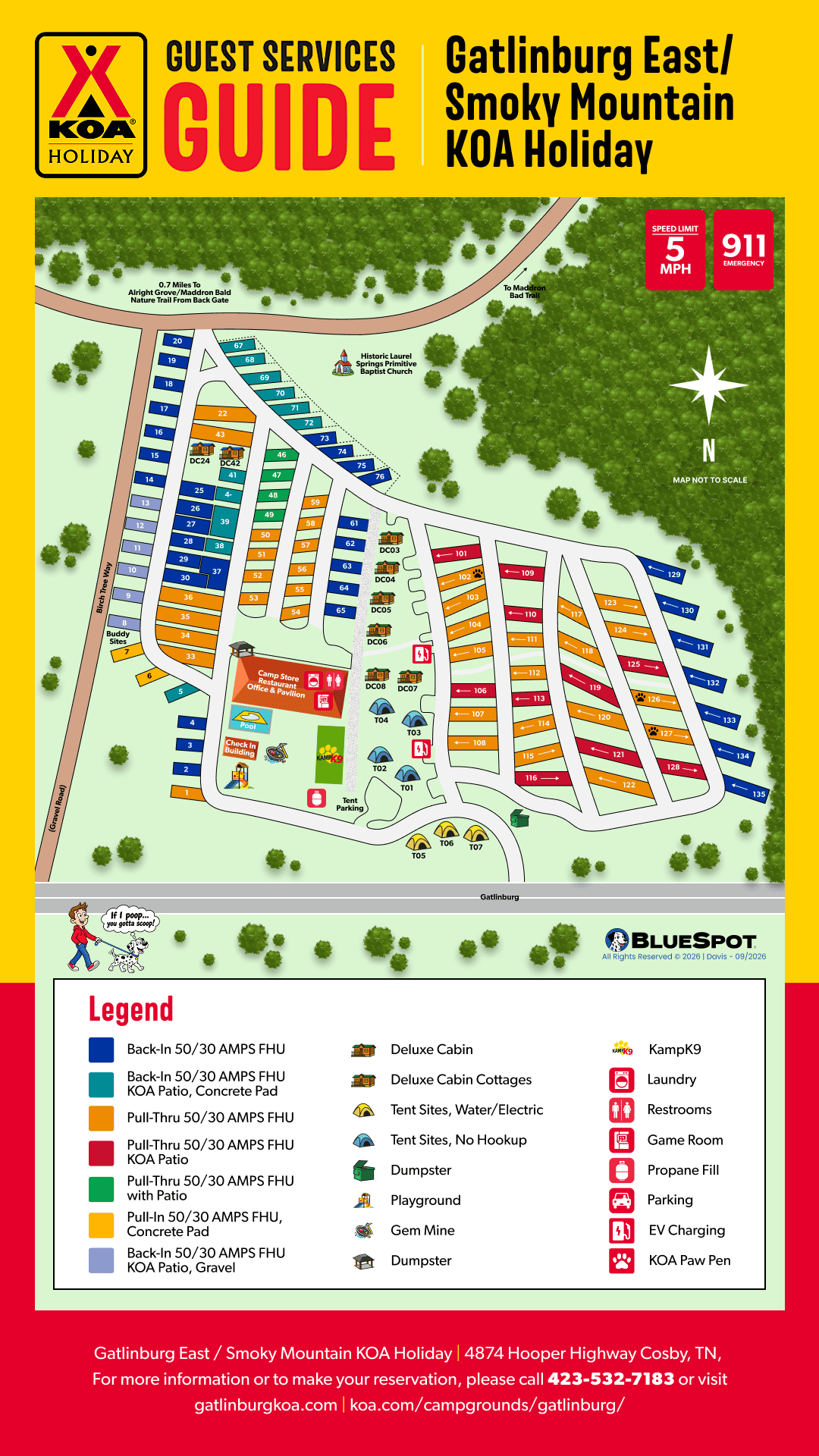 Gatlinburg East / Smoky Mountain KOA Holiday Map