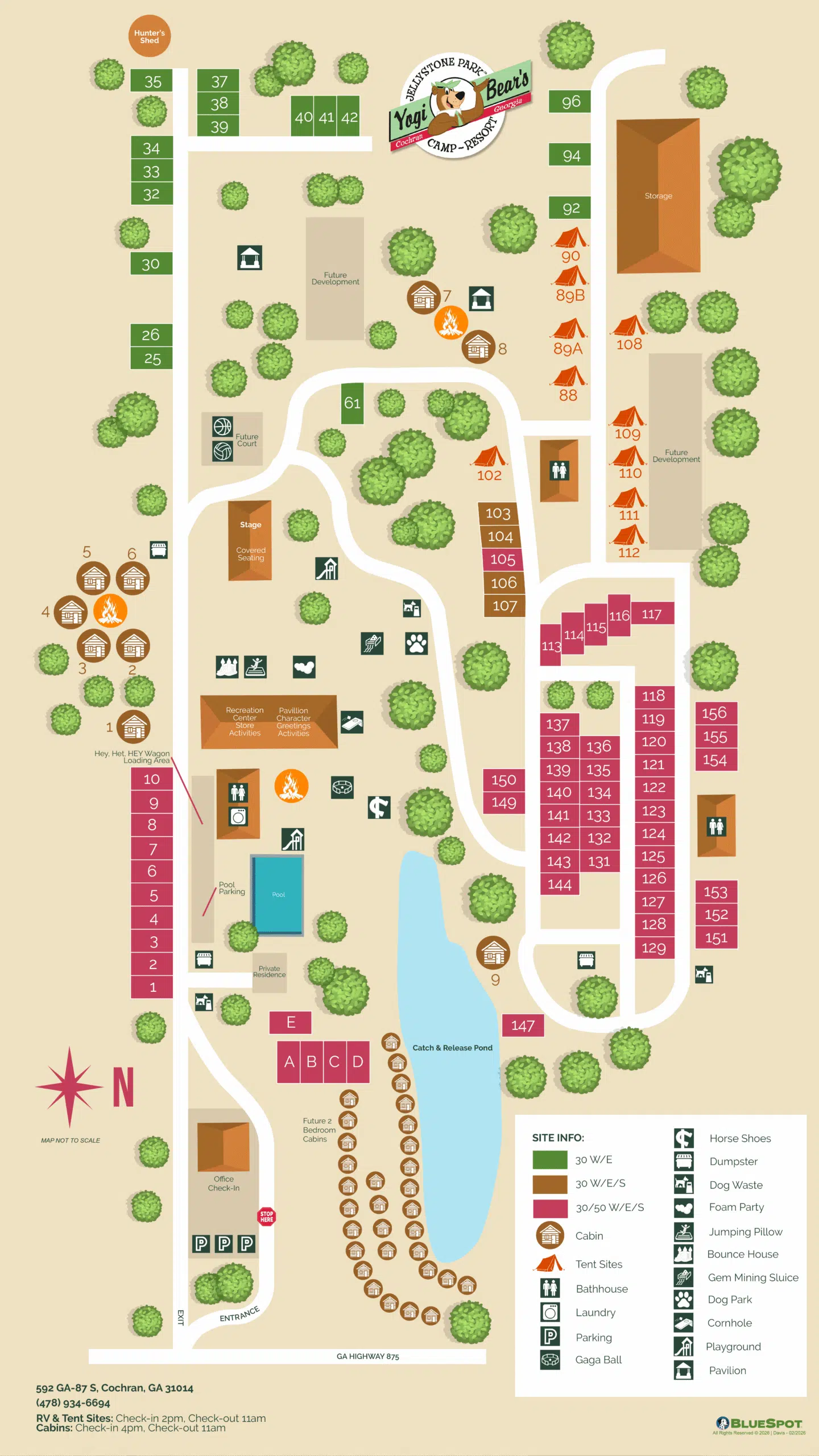 Jellystone Park Cochran map