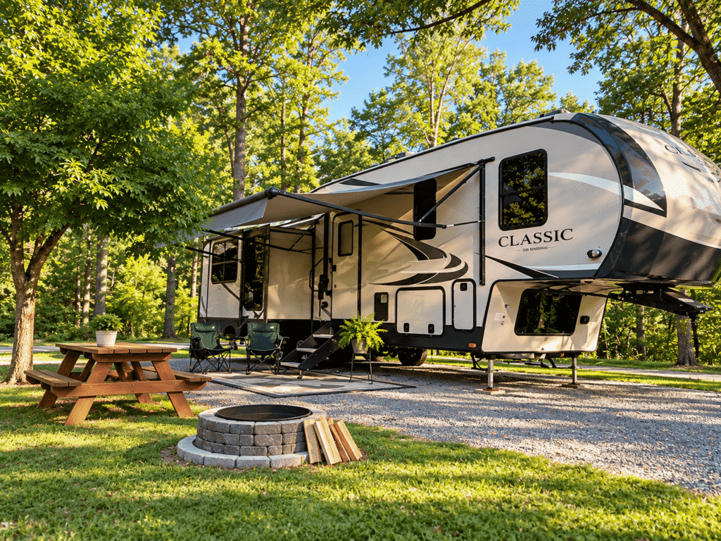 RV campsite at Okefenokee Pastimes Campground