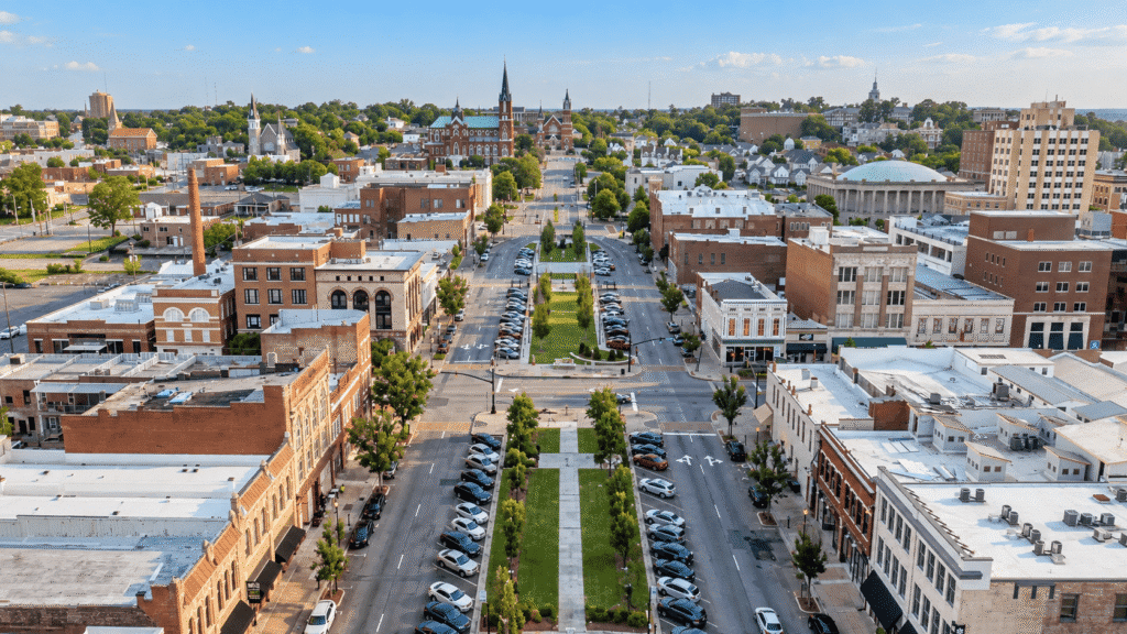 Aerial view of downtown Macon Georgia